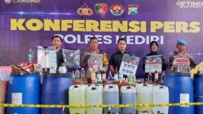 Polres Kediri Polda Jatim Bongkar Produksi Miras Tanpa Izin