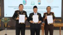 Pemkab Jombang, Kejari, dan Polres Tandatangani MoU Penguatan Sinergi APIP dan APH