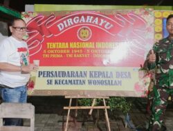 Wujud Kebersamaan, Kepala Desa se-Kecamatan Wonosalam Rayakan HUT TNI ke-80 di Koramil Wonosalam